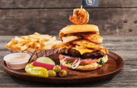 Surf and Turf Shrimp Burger Combo