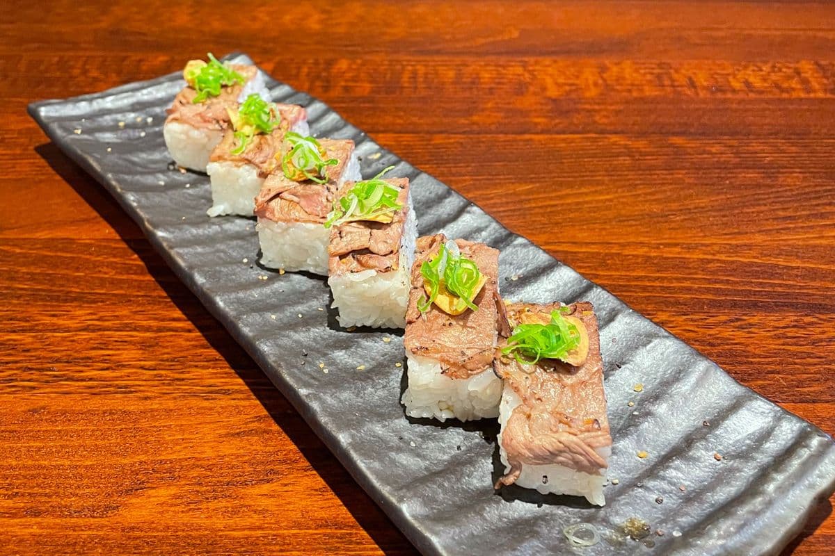 Beef Oshi Sushi