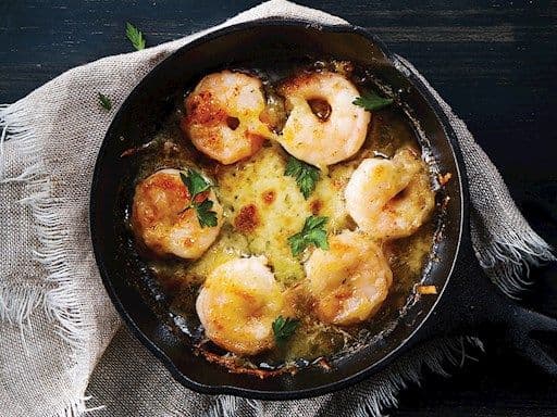 Garlic shrimp au gratin / Crevettes à l’ail gratinées