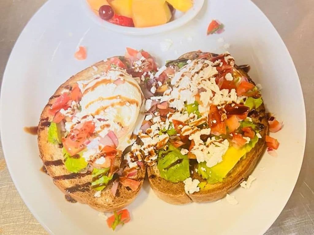 Avocado toast with fruit cup
