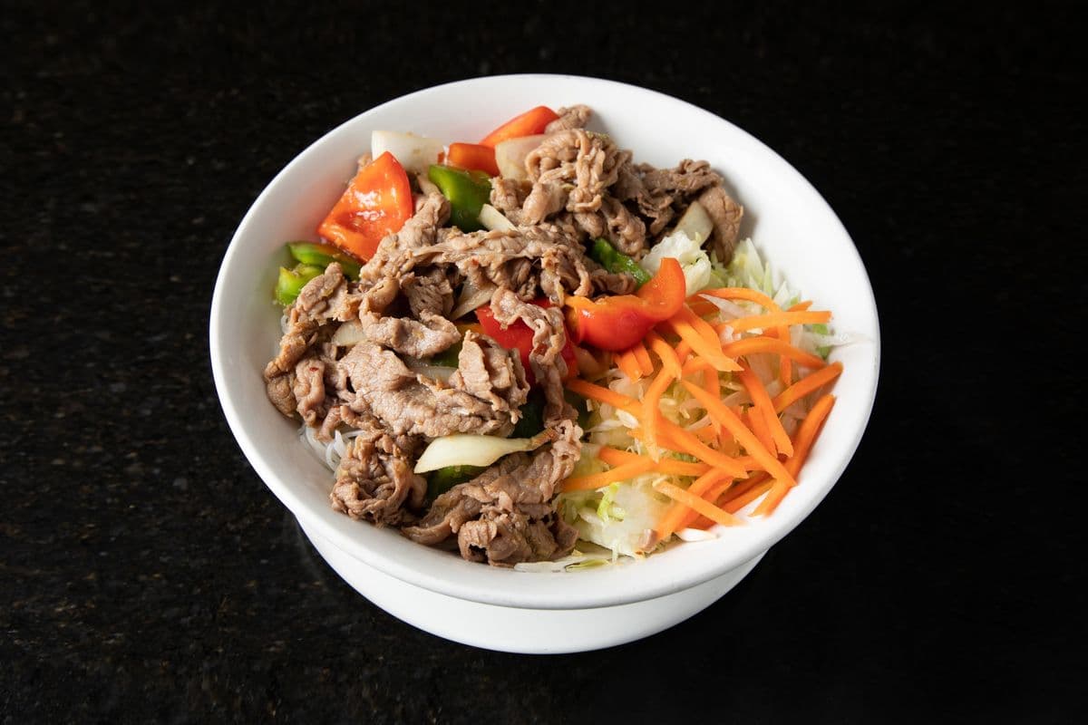 46. Stir-Fried Beef Lemongrass on Vermicelli - Bun Bo Xao Sa Ot
