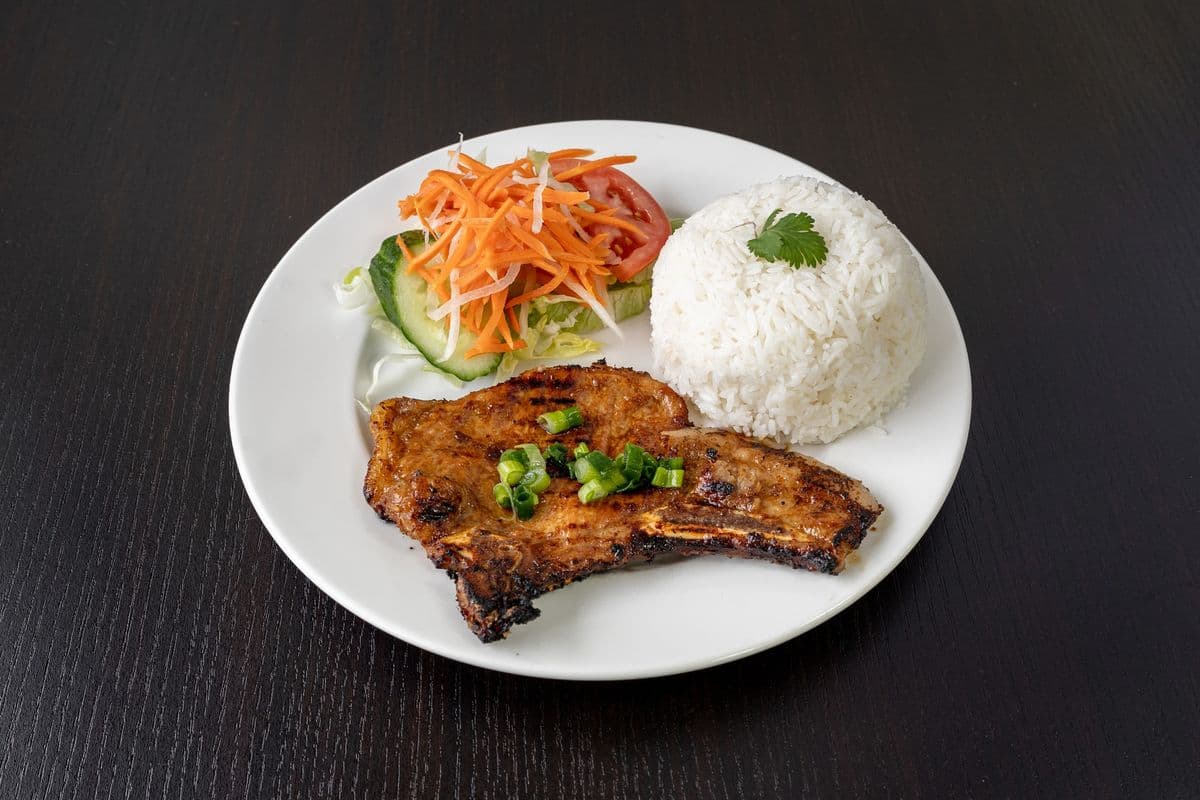 408. Grilled Pork and Fried Egg with Steamed Rice