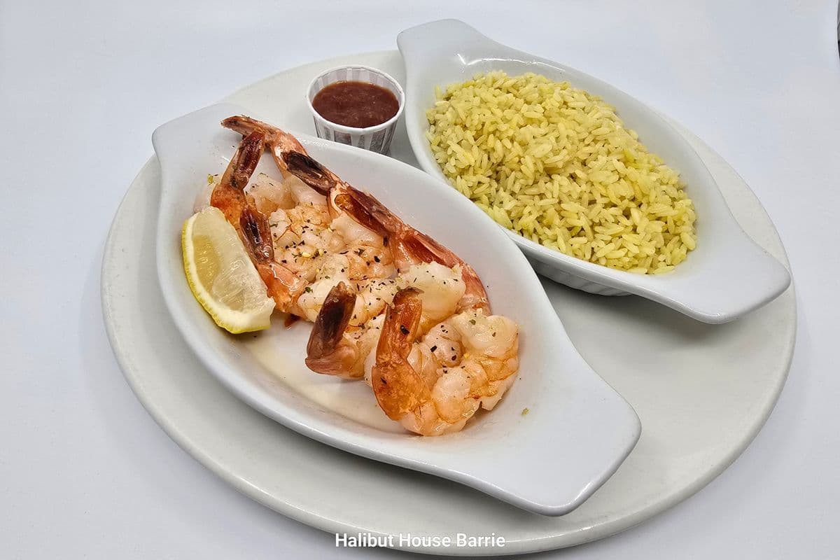 Grilled Shrimp (8 pcs) and Rice