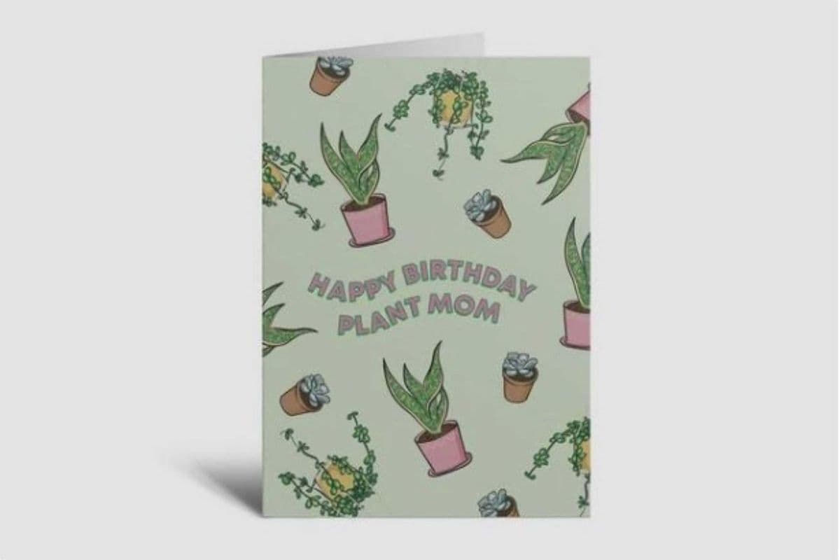 'Happy Birthday Plant Mom' Greeting Card