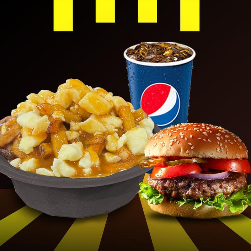 Fiesta - Trio Burger, Poutine et Breuvage / Burger, Poutine and Beverage Trio