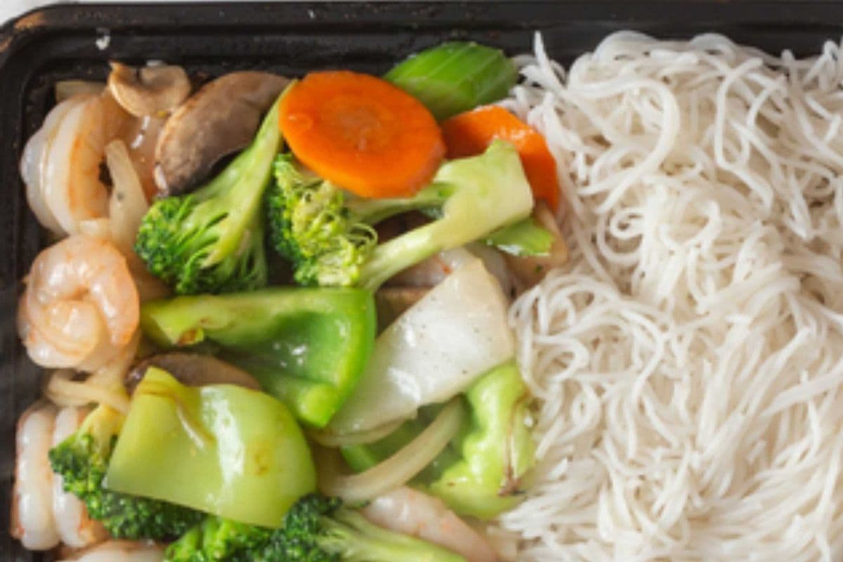 70. Shrimp and Imitation Crab Stir Fry with Fresh Mixed Vegetables