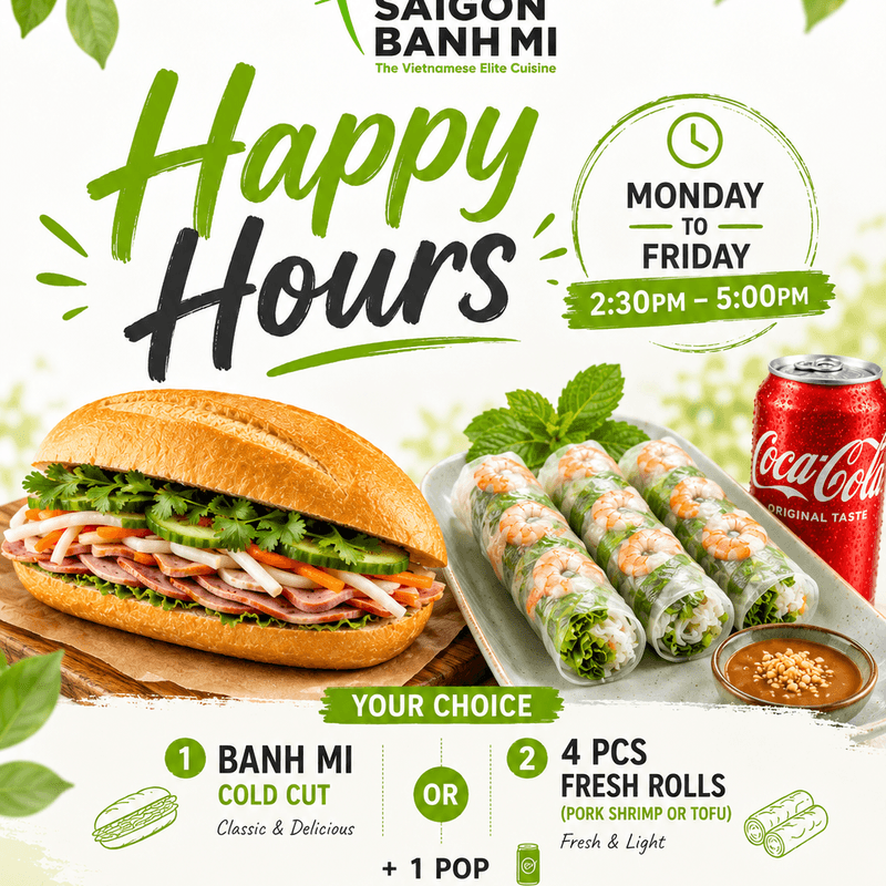 Happy hours: Fresh rolls (4pcs) + 1 coke