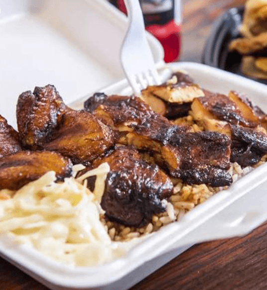 Jerk Chicken with Rice and Peas
