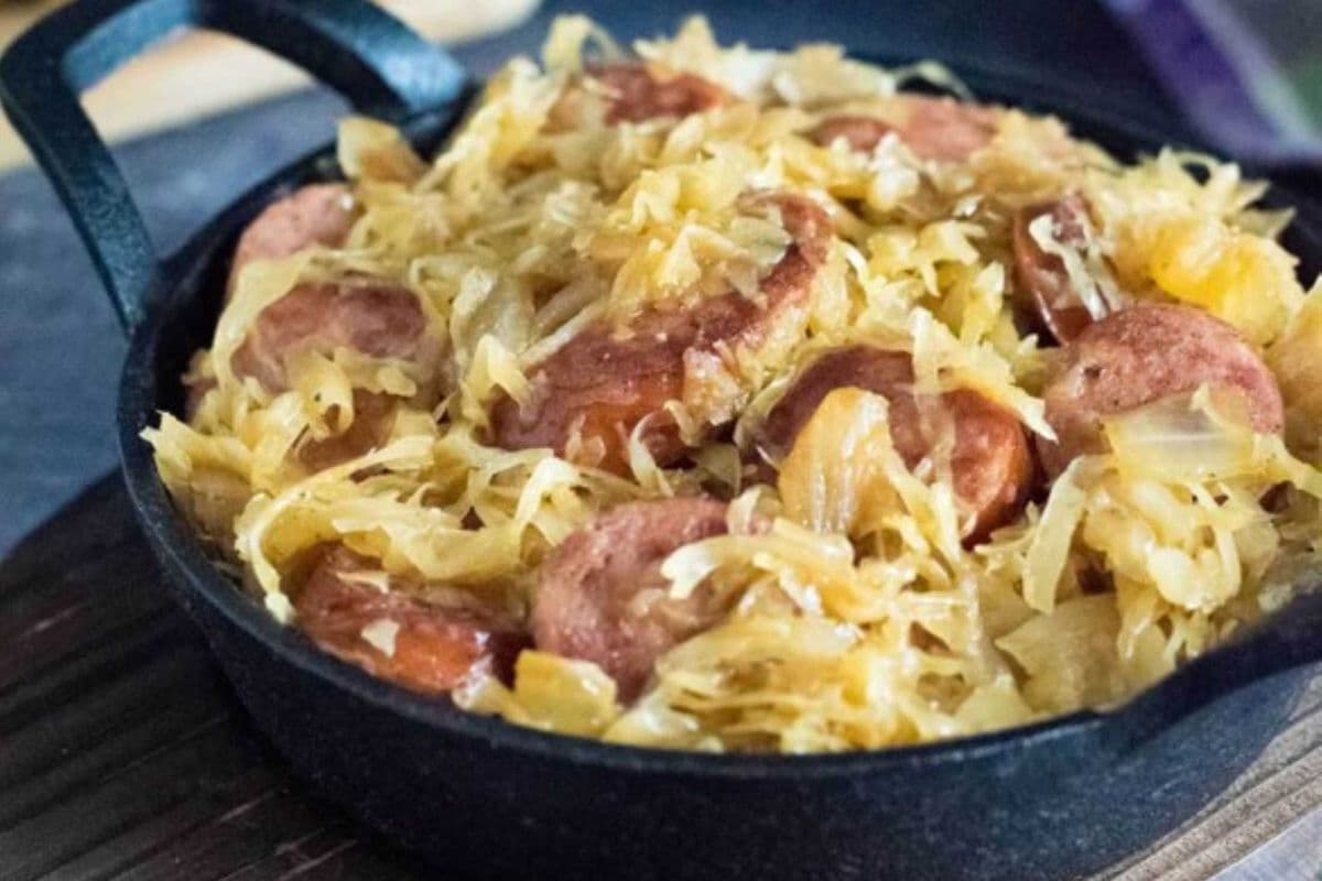 Cooked Sauerkraut With Kielbasa