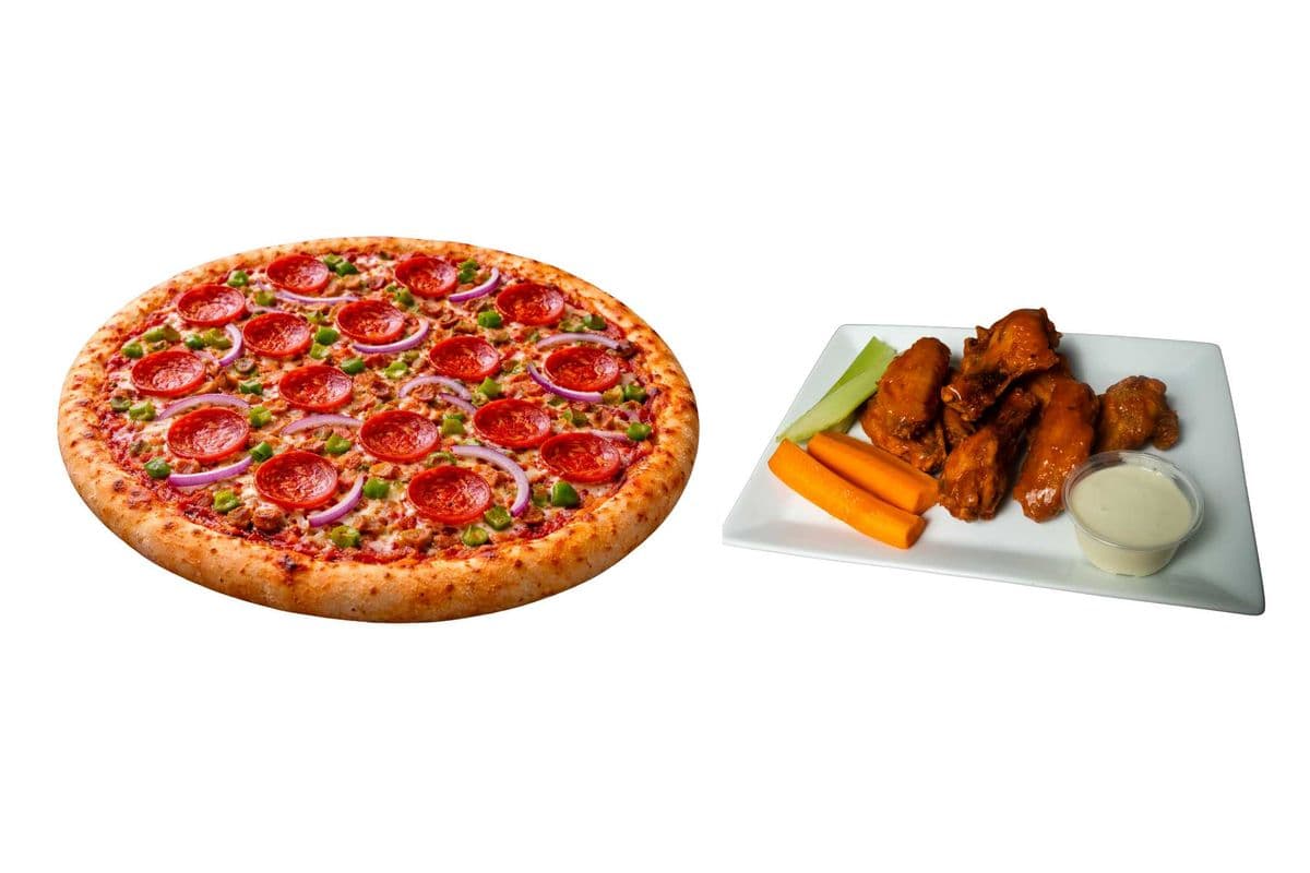 Combo#2 (8 Slices Pizza and 1-Pound Wings)