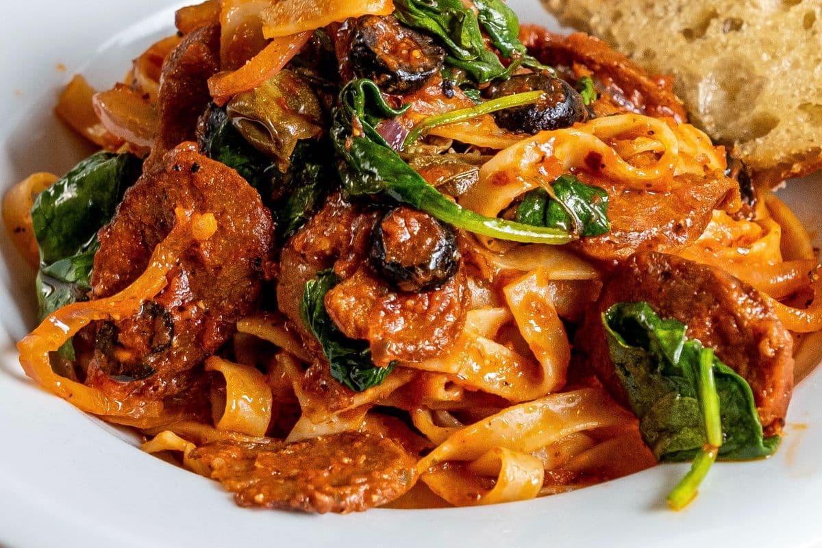 Tagliatelle with Chorizo Sausage (Entree)