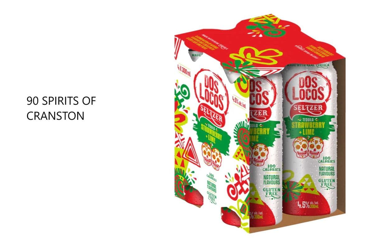 DOS LOCOS STRAWBERRY LIME TEQUIL SELTZER 4 CANS (1 x 4x300ML)