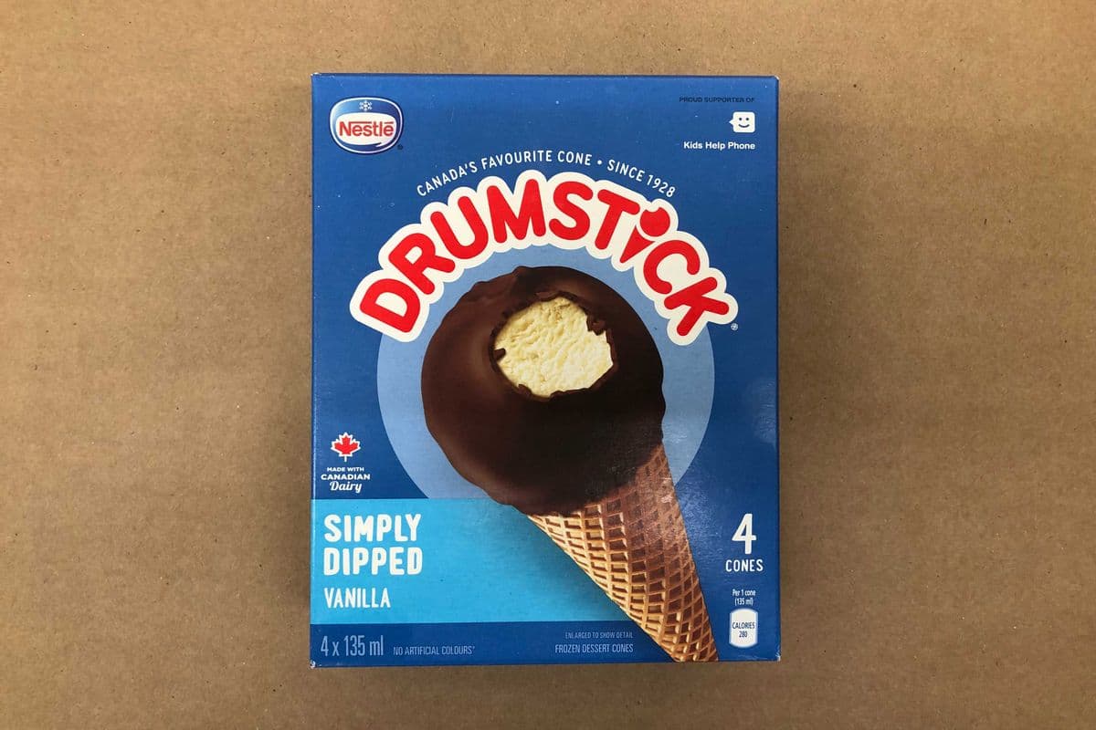 Nestle Drumstick Simply Dipped(Vanilla) Ice Cream Multi-Pack 4 x135 ml
