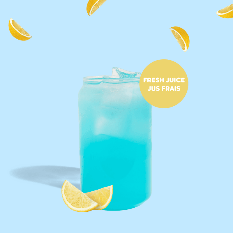 LIMONADE NOIX DE COCO & CURACAO BLEU 16OZ / COCONUT & BLUE CURACAO LEMONADE 16OZ
