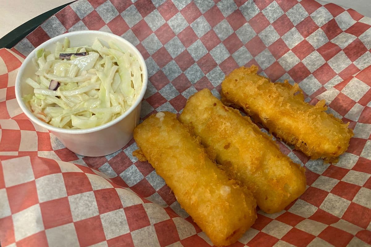 Deep-Fried Cheese with Coleslaw