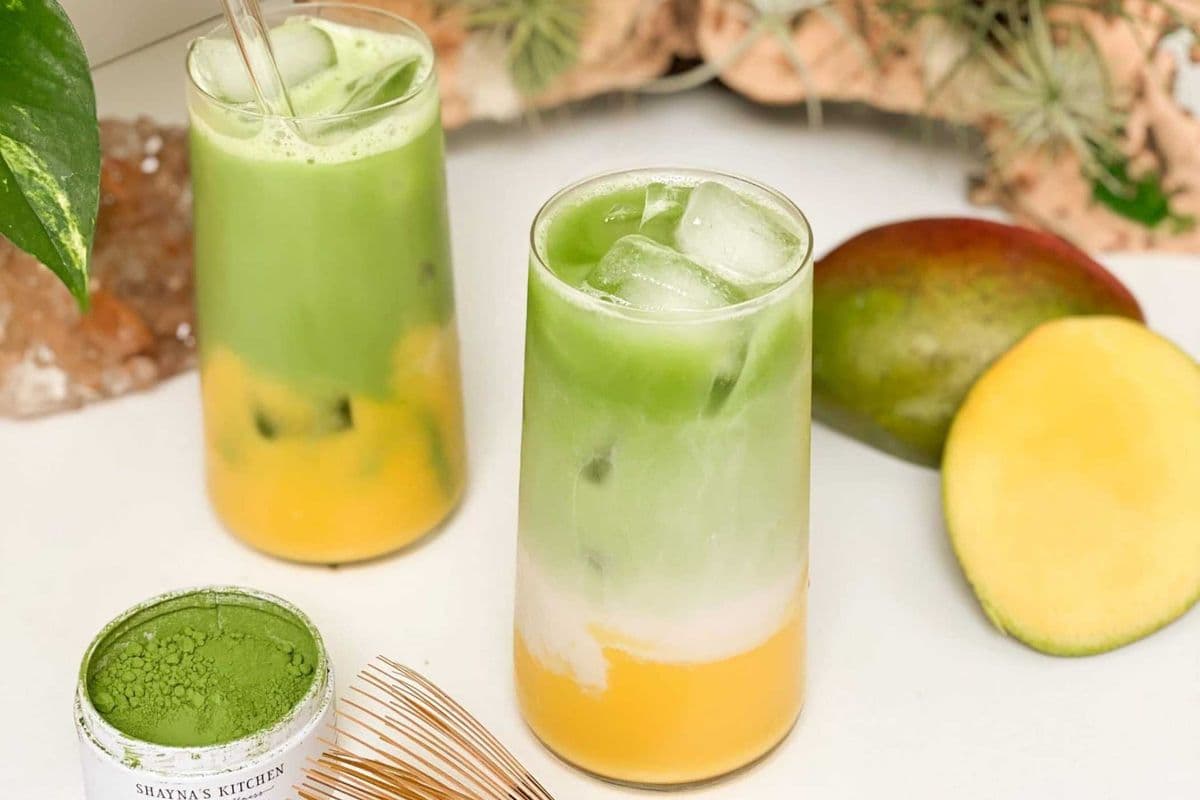 Mango Matcha Latte (500ml) (210 Cal)