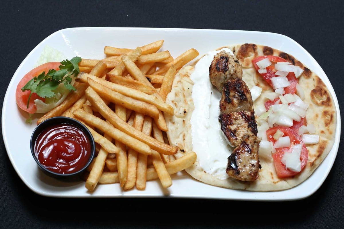 Pork Souvlaki on a Pita