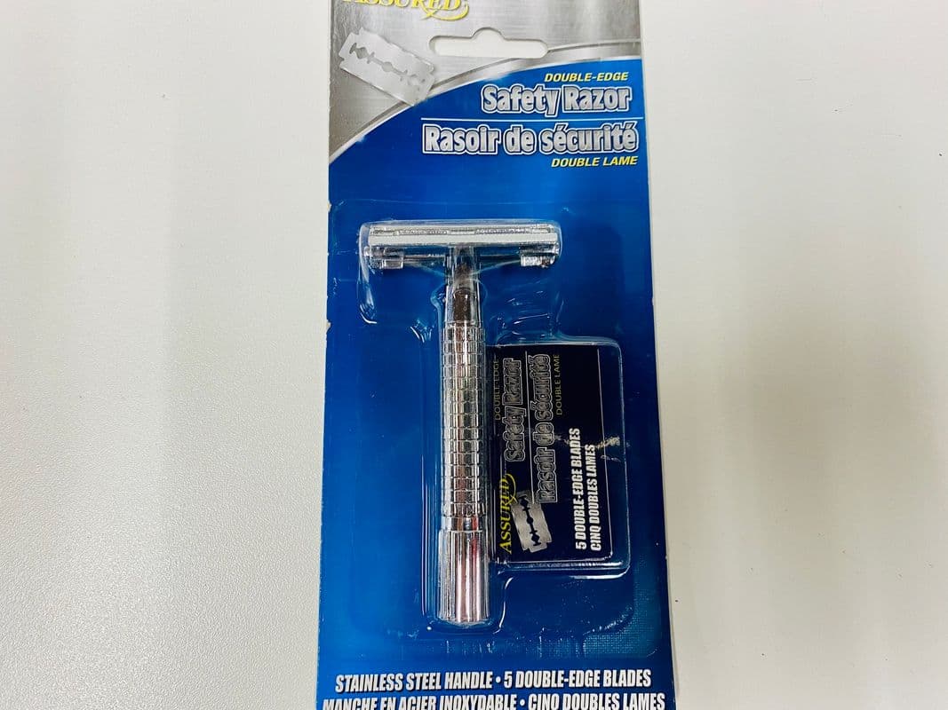 Assured Double Edge Safety Razor with Five Double Edge Blades