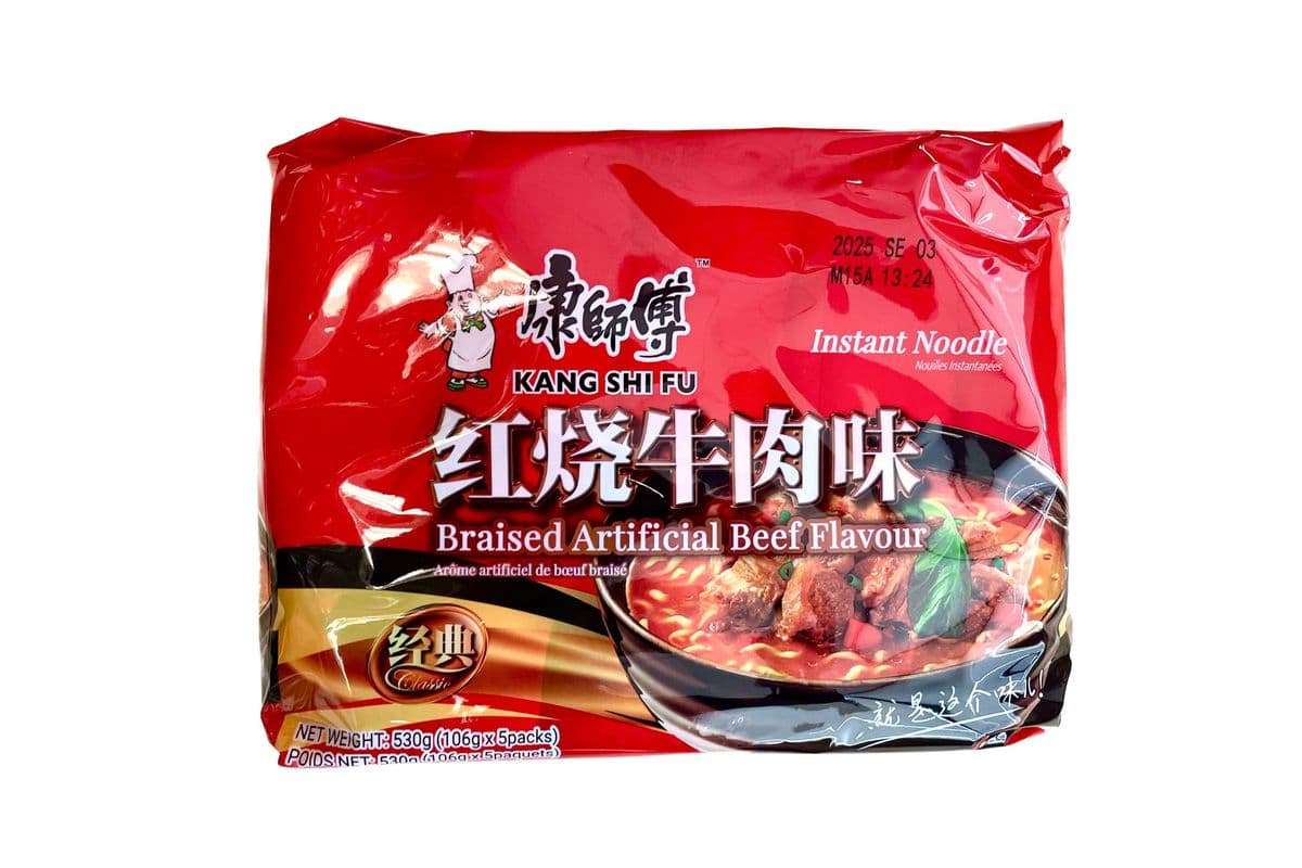 Kang Shi Fu Braised Artificial Beef Instant Noodles (106gX5Pack)康师傅红烧牛肉面