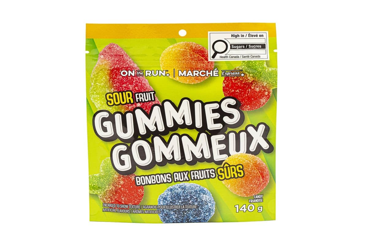 On The Run Sour Fruit Gummies (140g) 77785
