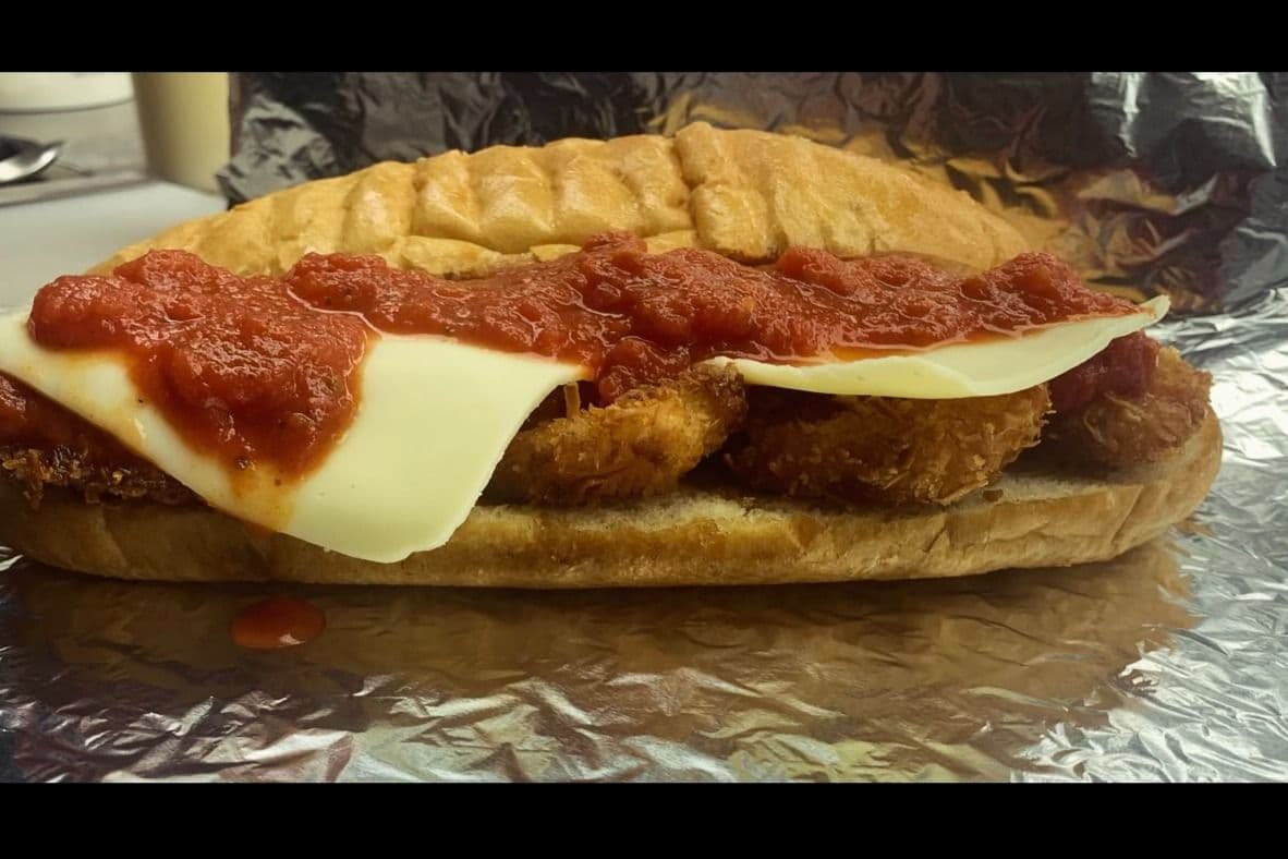 Coconut Shrimp Parm Hero