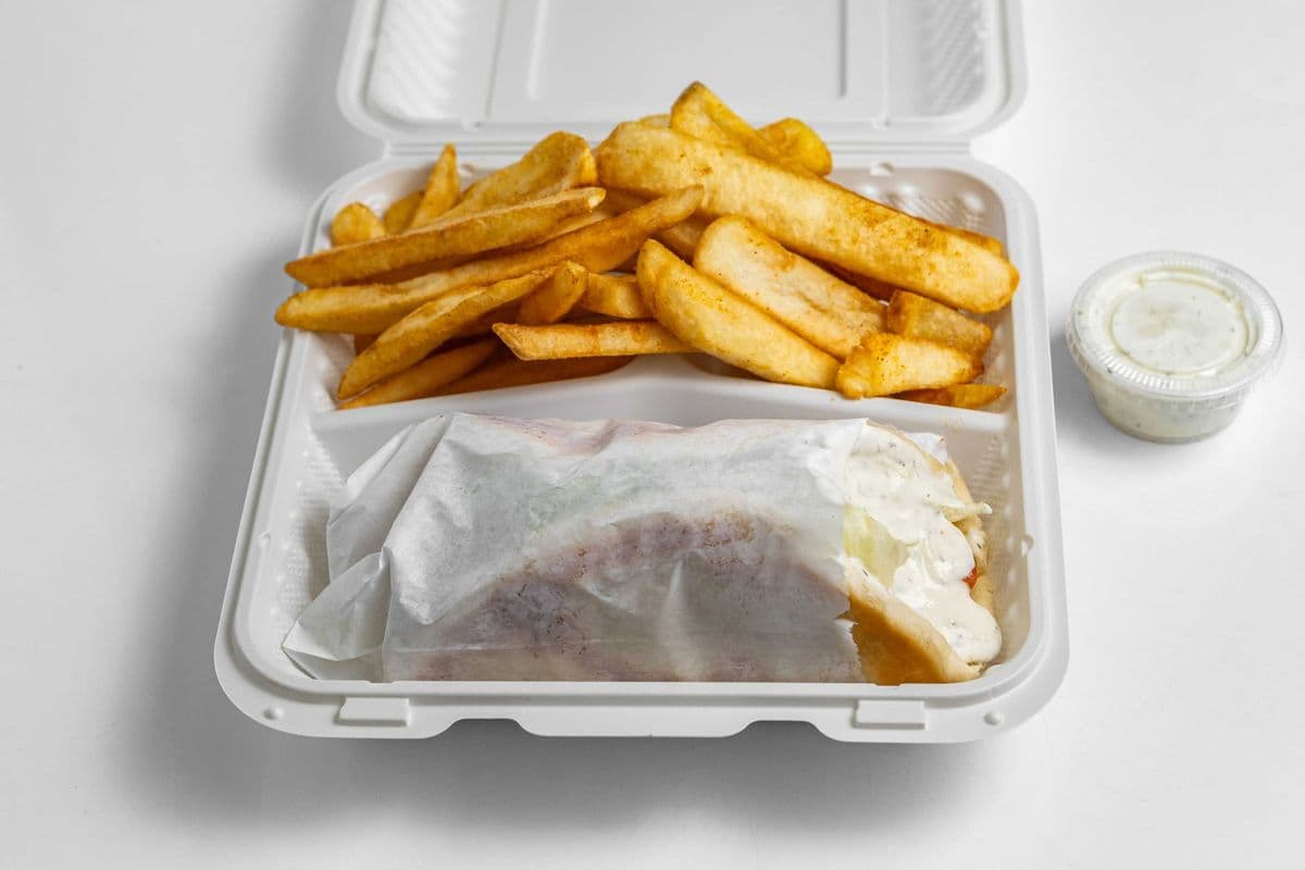 Lamb Wrap with Fries