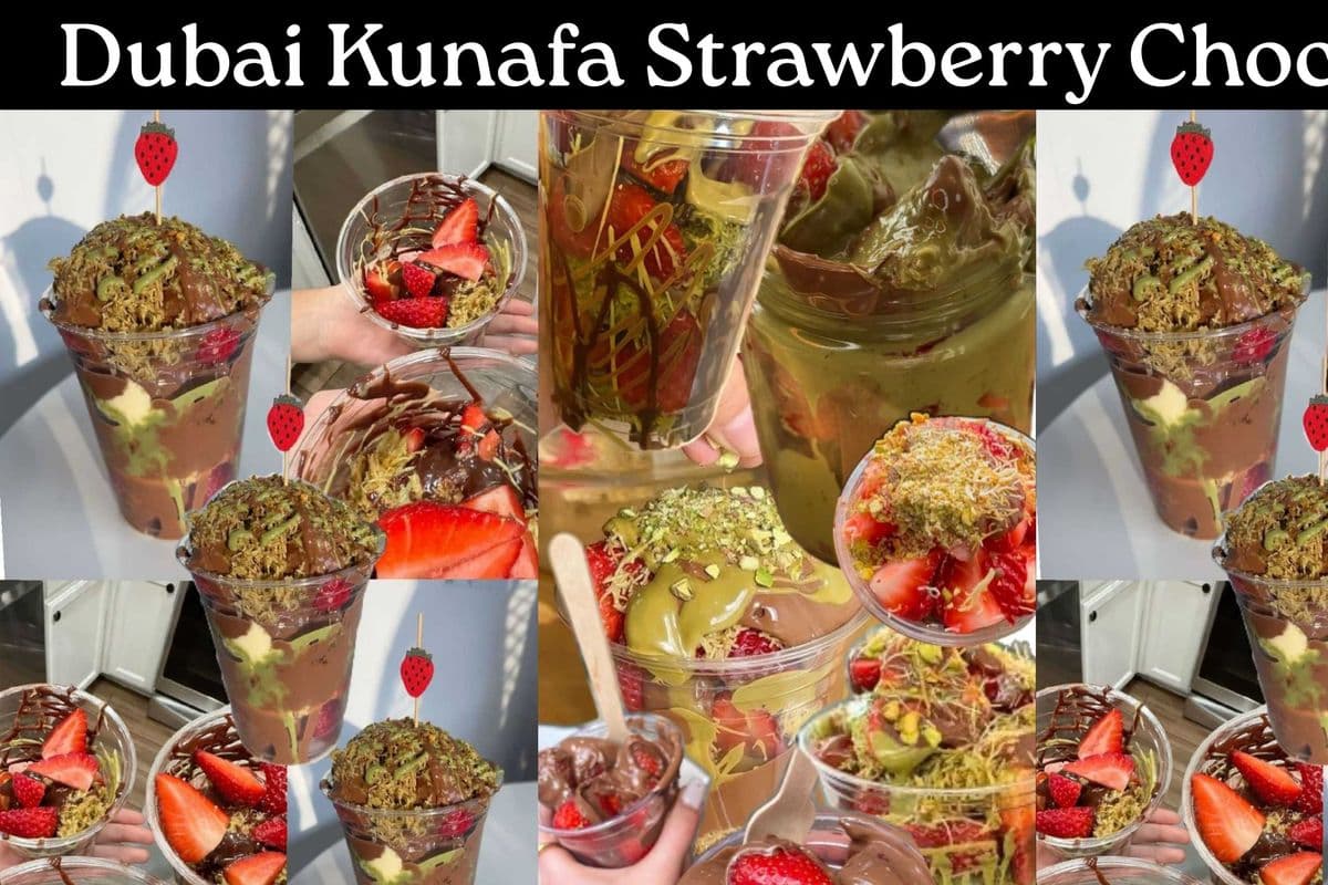 Dubai Kunafa Pistachio Strawberry Chocolate Cup (500 ml)