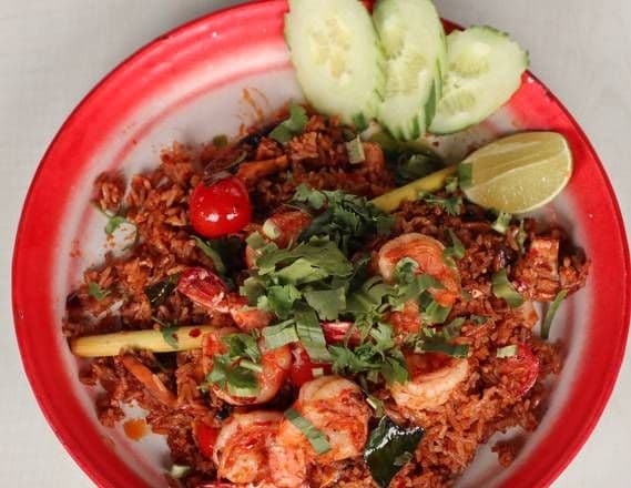 Tom Yum Fried Rice with Shrimp