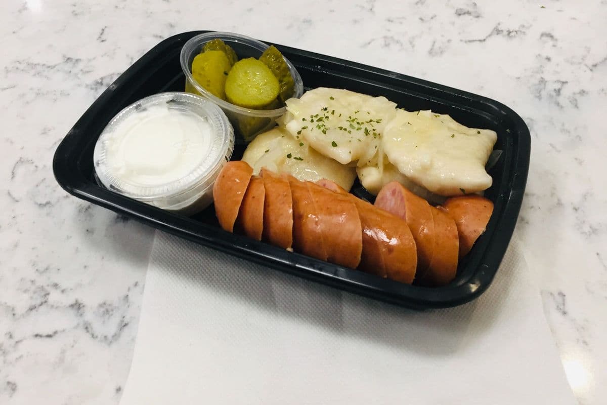 Potato and Cheese Perogies with Sausage