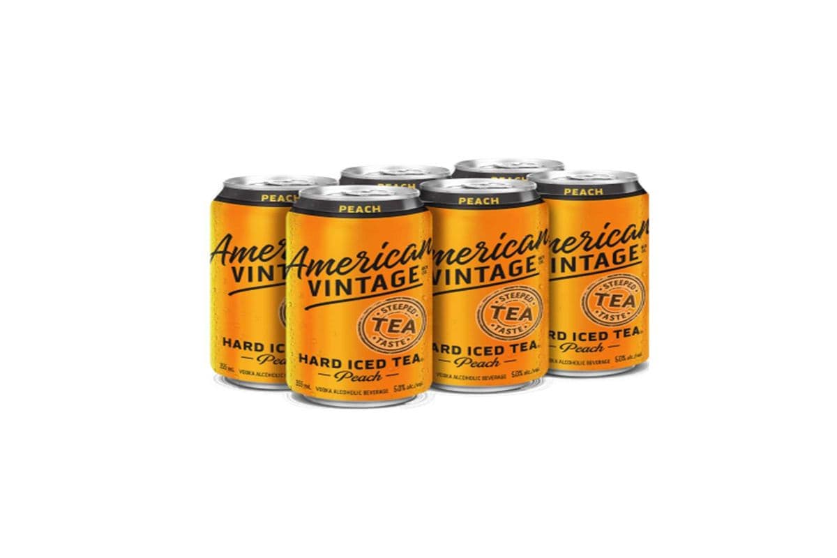 113867. AMERICAN VINTAGE HARD PEACH ICED TEA (6 x 355ML (CANS))