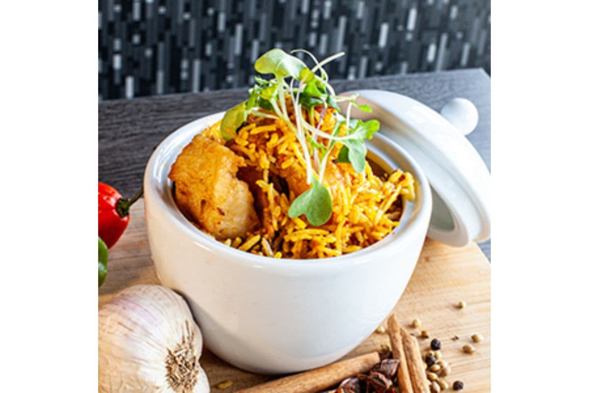 Fish Biryani with Raita